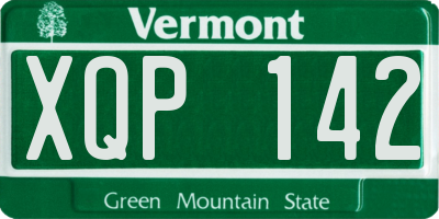 VT license plate XQP142
