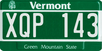 VT license plate XQP143
