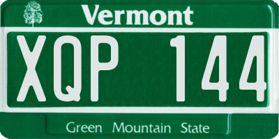 VT license plate XQP144