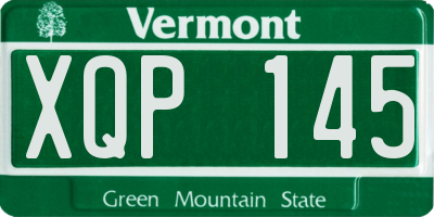 VT license plate XQP145