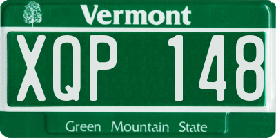 VT license plate XQP148