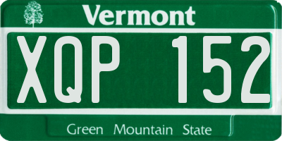 VT license plate XQP152