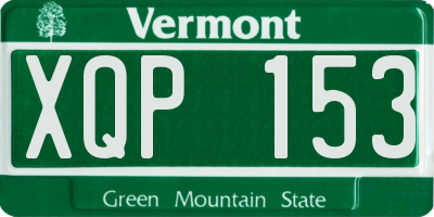VT license plate XQP153