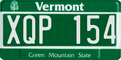VT license plate XQP154