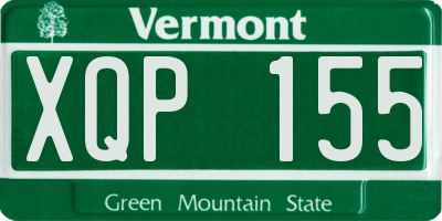 VT license plate XQP155
