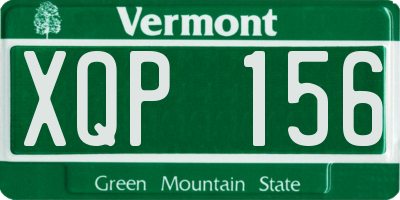 VT license plate XQP156