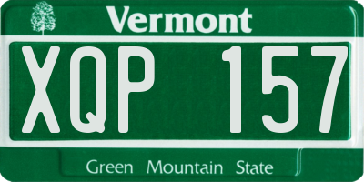 VT license plate XQP157