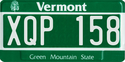 VT license plate XQP158