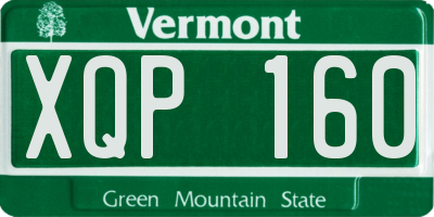 VT license plate XQP160