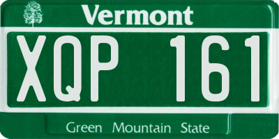 VT license plate XQP161