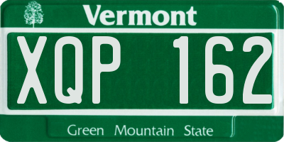 VT license plate XQP162