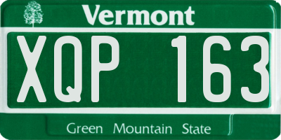 VT license plate XQP163