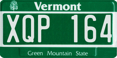VT license plate XQP164