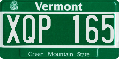 VT license plate XQP165