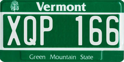 VT license plate XQP166