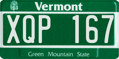VT license plate XQP167