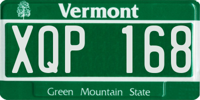 VT license plate XQP168