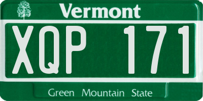 VT license plate XQP171
