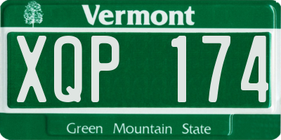 VT license plate XQP174