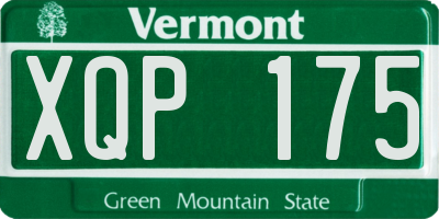 VT license plate XQP175