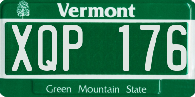 VT license plate XQP176