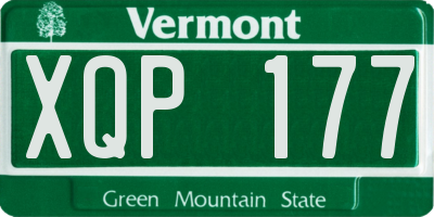 VT license plate XQP177