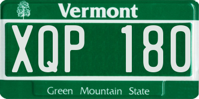VT license plate XQP180