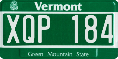 VT license plate XQP184
