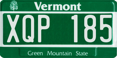 VT license plate XQP185