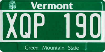 VT license plate XQP190