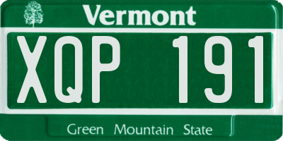 VT license plate XQP191