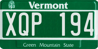 VT license plate XQP194
