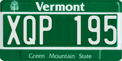 VT license plate XQP195