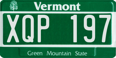 VT license plate XQP197