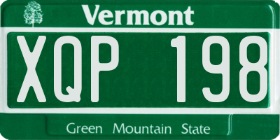 VT license plate XQP198