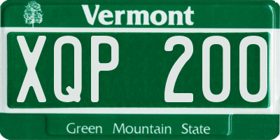 VT license plate XQP200