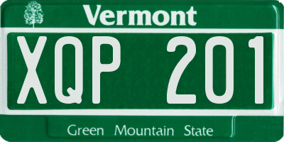 VT license plate XQP201