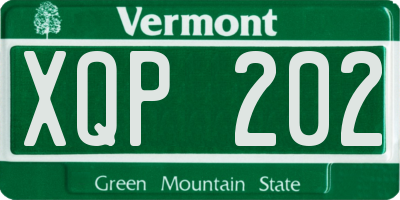 VT license plate XQP202