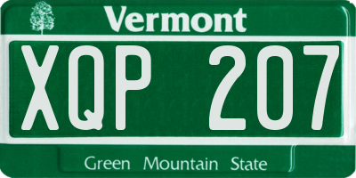 VT license plate XQP207