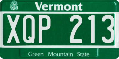 VT license plate XQP213