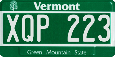 VT license plate XQP223