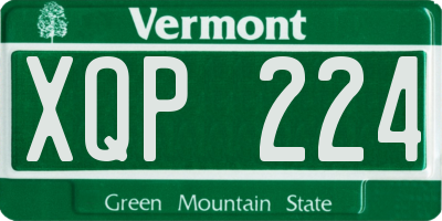 VT license plate XQP224