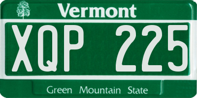 VT license plate XQP225