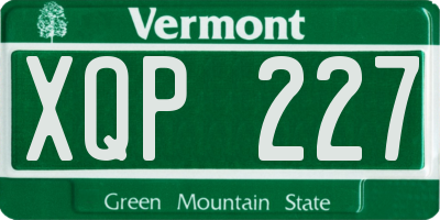 VT license plate XQP227