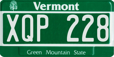VT license plate XQP228