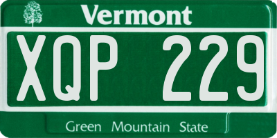 VT license plate XQP229