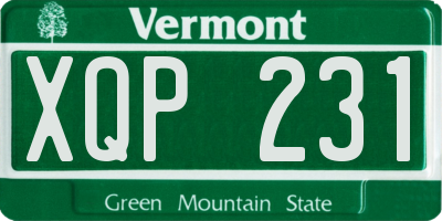 VT license plate XQP231