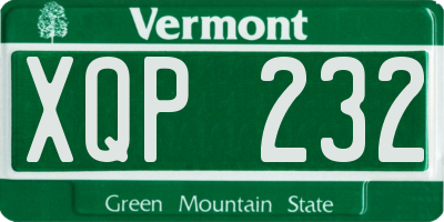 VT license plate XQP232
