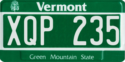 VT license plate XQP235