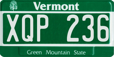 VT license plate XQP236